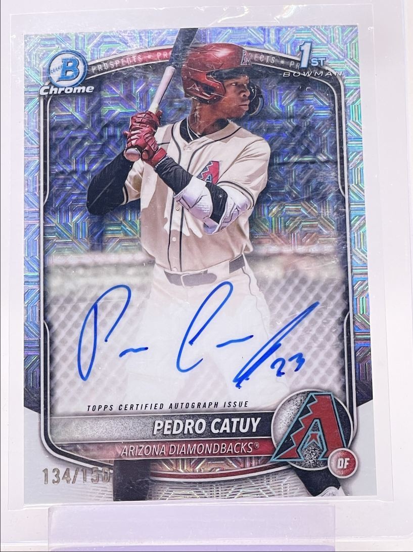 PEDRO CATUY 2025 BOWMAN CHROME 1ST AUTOGRAPH HTA CHOICE AUTO /150 Q3409