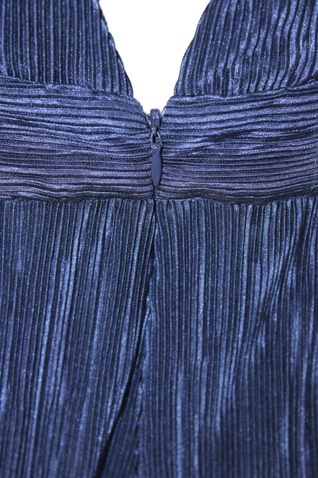 Tahari Womens Sleeveless High Rise Straight Leg Jumpsuit Midnight Blue Size 4 - Image 4 of 4