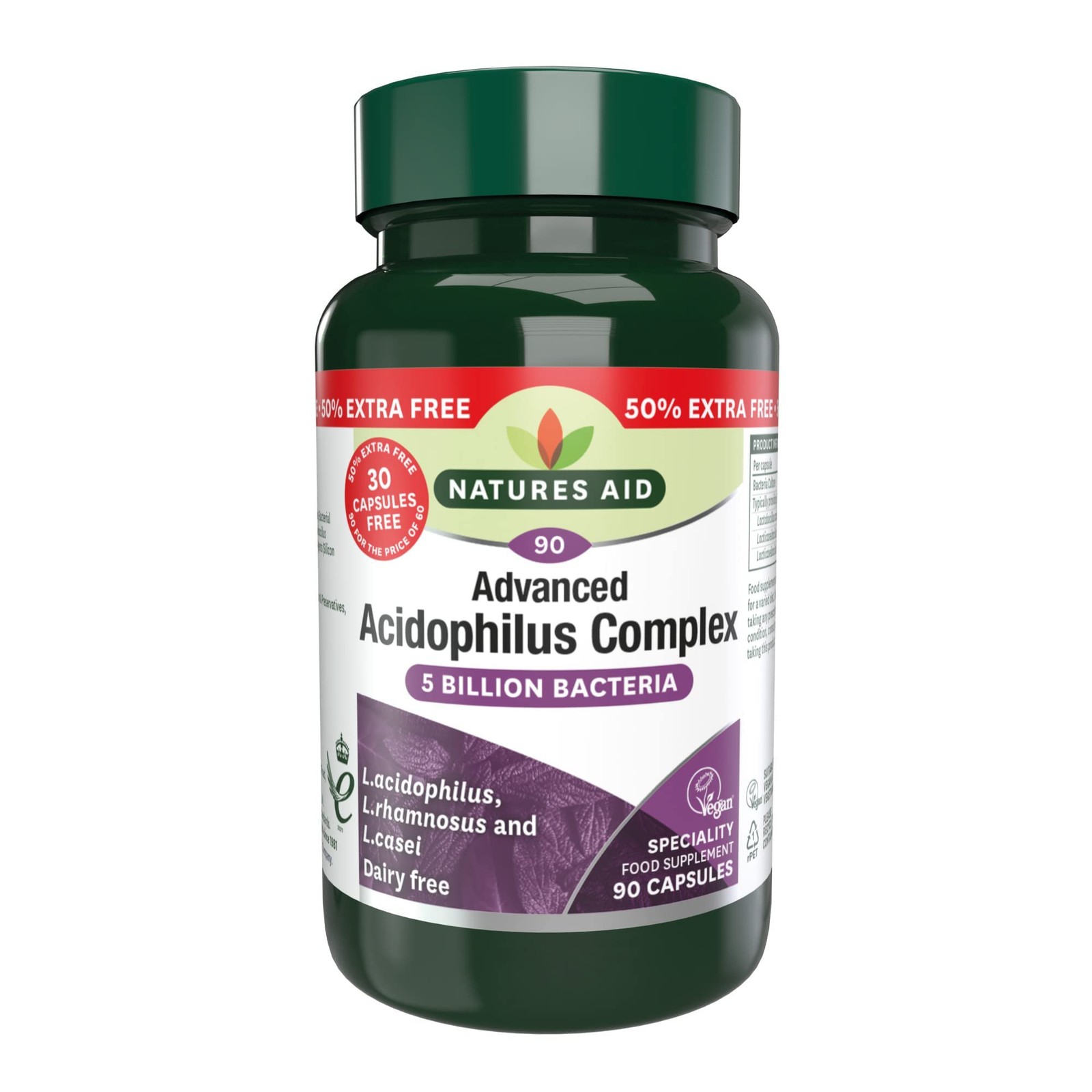 Acidophilus Complex, 5 Billion Bacteria, 90 Capsules Lactobacillus Acidophilu...