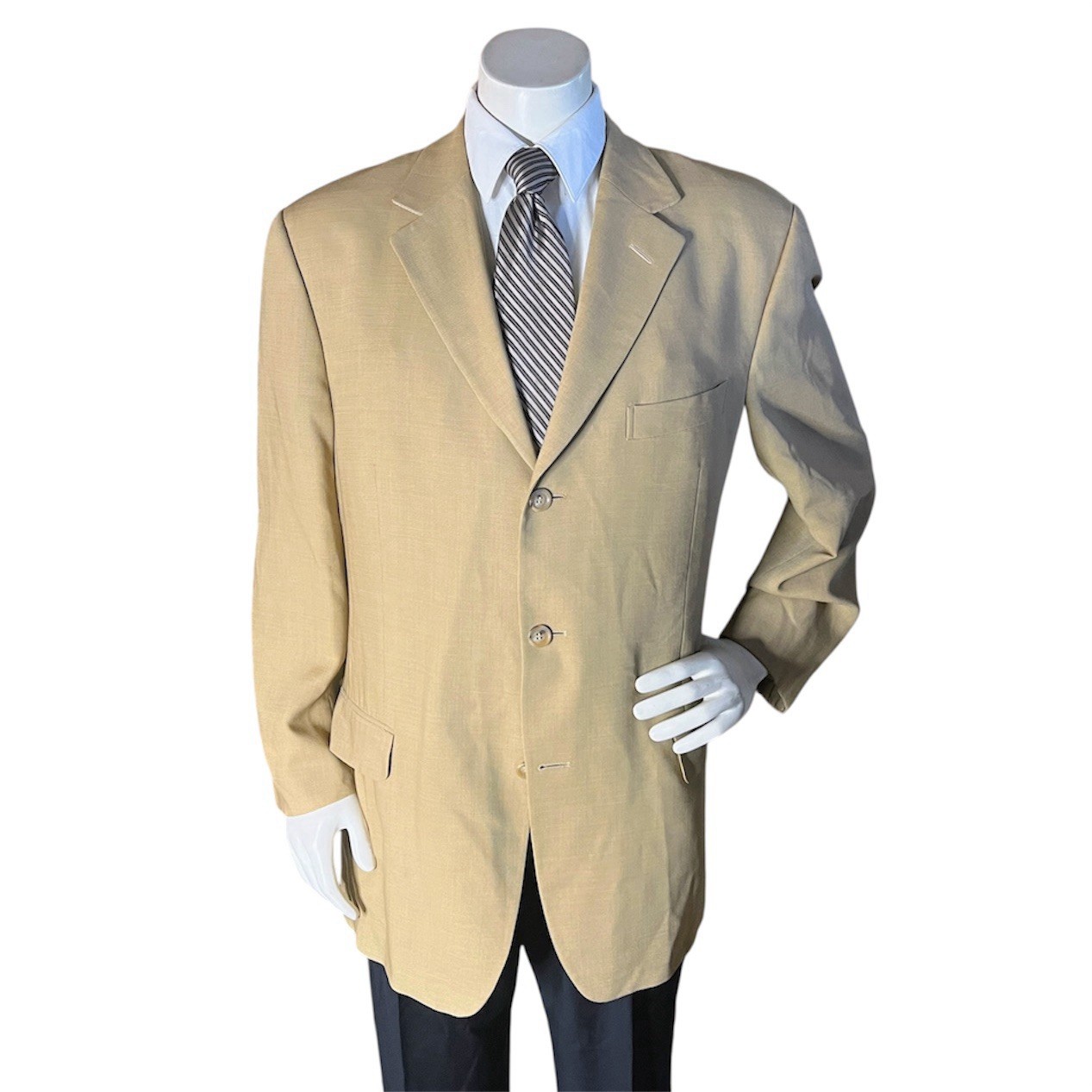 Ermenegildo Zegna “Soft” Blazer Mens 46L Tan Light Weight Wool Semi-Instructured
