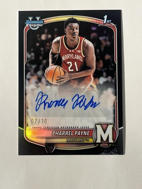 2025-26 Bowman 1st Pharrel Payne Chrome Auto Black Refractor */10 Maryland