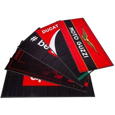 Cagiva Motorradteppich "Zielflagge", schwarz/rot, 190 x 80 cm