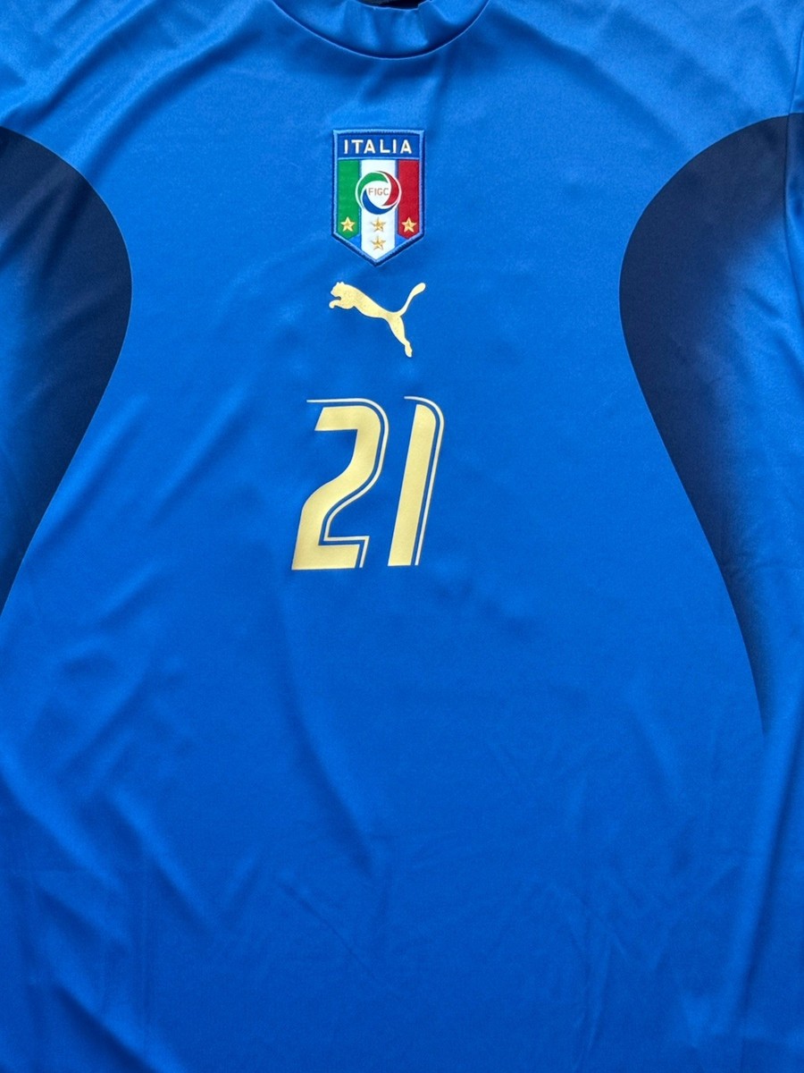 2006 Italy Home Jersey #21 Pirlo XL PUMA Soccer World Cup Winner