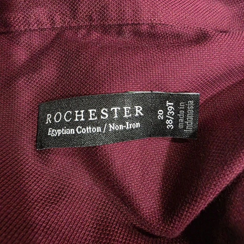 Camisa de vestir Rochester para hombre 3XL alta 20 38/39T granate algodón egipcio Foto 4 de 4