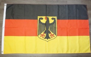 Vintage Germany BRD Flag With Eagle Coat Of Arms Approximately 152 x 82 Cm