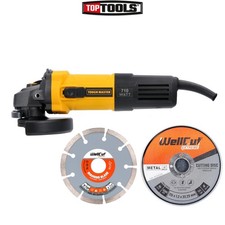 TOUGH MASTER Angle Grinder 125mm with Cutting Discs& Dimond Blade 115mm