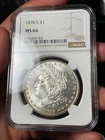1878-S NGC MS66 Morgan Silver Dollar Lightly Toned Gem BU Tougher