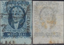 Mexico 1856 -Used stamp. Mi Nr.: 1 I a. Some Brown spots....(EB) AR-09211