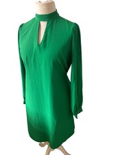 Friends Like These Green Dress Women's UK 14 Keyhole Neck Tunic Belted Smart