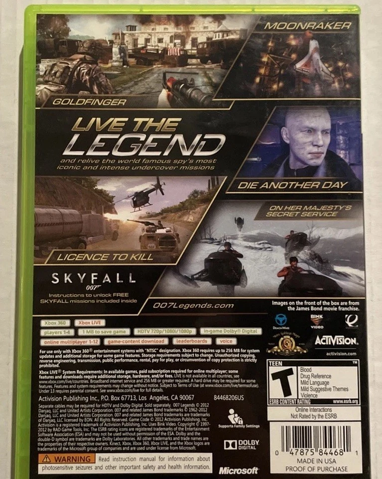 007 Legends (Microsoft Xbox 360, 2012) Complete CIB, Clean Disc, Free Shipping - Image 4 of 4