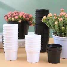 Black Plastic Plant Pots 1 2 3 4 5 7.5 10 12 15 20 Litre Large Flower Pot Strong