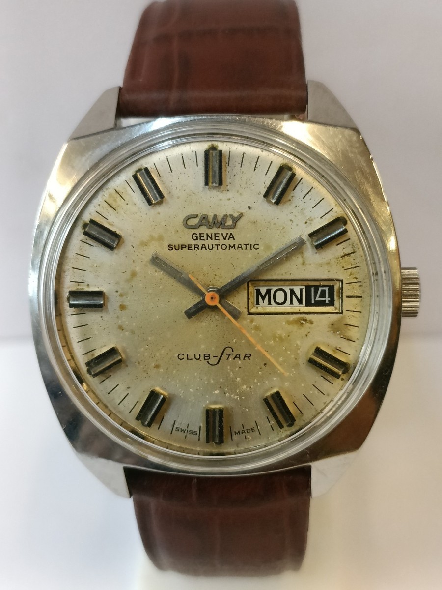 ガバッチョ CAMY GENEVA CLUB-STAR SUPERAUTOMATIC PATINA DIAL 7628 SWISS MEN'S