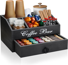 Wood Coffee Station Organizer for Counter