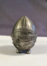 Decorative PEWTER EGG Box Barnum’s Animals Crackers CIRCUS ELEPHANT 3pc Vintage