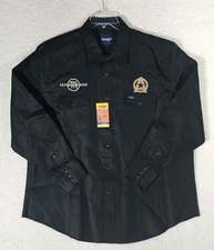 New Wrangler Mens Size XXL Shirt Cowboy Cut Western Rodeo Snap Black