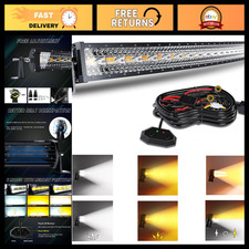 300w 52 Curved Led Light Bar - Whiteamber Flashing 6 Strobe Modes Off-road 300w 52 Curved Led Light Bar - Whiteamber Flashing 6 Strobe Modes Off-road