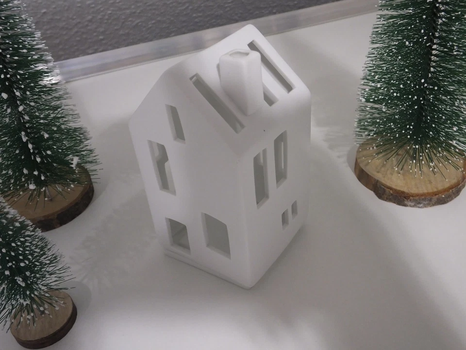 Räder Lichthaus Wohnhaus mini Windlicht Teelichthalter Porzellan Teelicht Deko - Bild 2 von 3