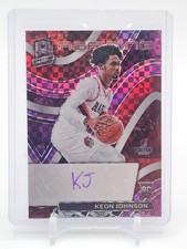 KEON JOHNSON 2021-22 SPECTRA ASPIRING AUTOS NEON PINK ROOKIE AUTO /35 Q5194