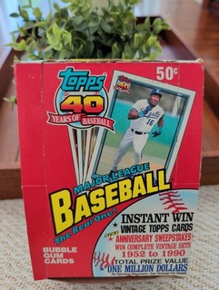1991 Topps 40 Years of Baseball Empty Wax Box Exclusive Box Bottom Cards BRETT