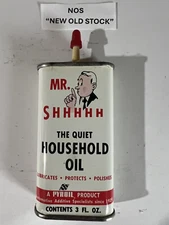 VERY RARE (1940-60's) VINTAGE PYROIL ( MR. SHHHHHH ) NOS OIL TIN CAN