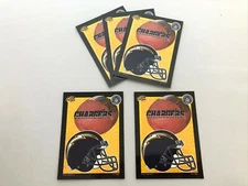VINTAGE SAN DIEGO CHARGERS NFL 4x3 VENDING MACHINE STICKER LOT OF 5 - 90s PRISM