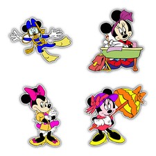 Minnie Mouse Cartoon Set Of 4 Vinyl Sticker Decal - 5'' longer side ID:3