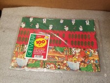 Vintage Christmas Wrapping Paper Lot Artfaire SEALED NEW 100 sq ft Made in USA