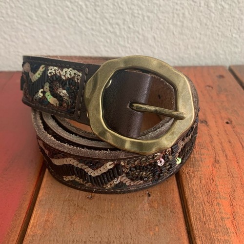 Lucky Brand Sequined Leather Belt | eBay