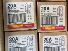 Box of 10 HOM120 Square D 20A 1P Home Line Plug In Circuit Breaker New