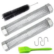 Aushucu 2pcs Smoker Tube 12in Pellet Smoker Tube Stainless Steel Smoke Tube f...