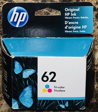 Genuine HP 62 Tri-Color Ink Cartridge Retail Box New Sealed 10/2022