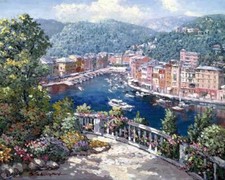 Ceramic Backsplash Tile Mural Water View Kitchen/Bathroom/Shower - Portofino Two