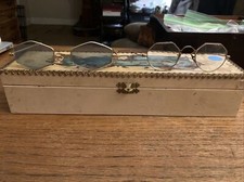 Lot 2 Vintage Women  s Eyeglasses Sunglasses Unique Shapes Flapper Glamour Gold 