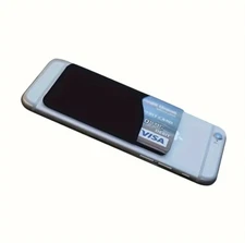 2pc Black Silicone Credit Card Holder Cell Phone Wallet Pocket Sticker Adhesive