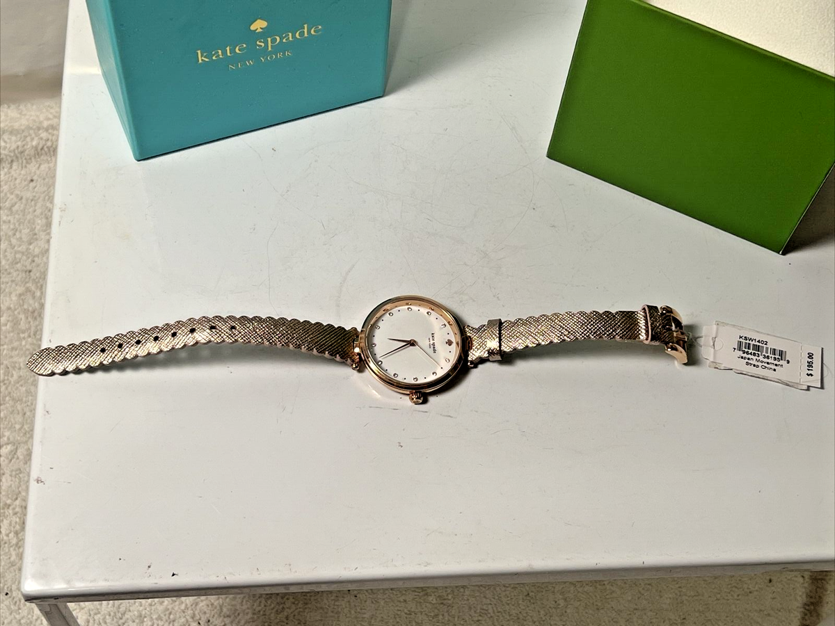 Kate Spade Holland Rose Gold Leather White Dial Watch 