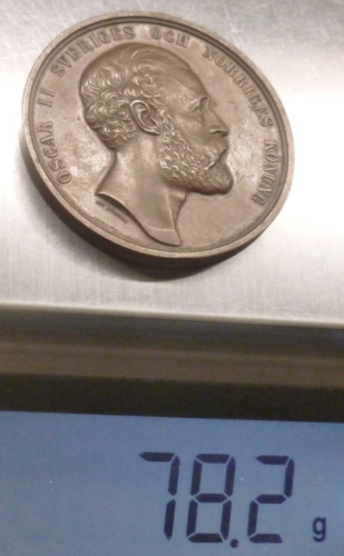 Sweden Oscar II large Bronze Award Medal Agricultural Exhibition Norrköping 1876 - Picture 4 of 4