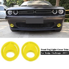 Yellow Front Fog Light Fog Lamp Trim Cover Decor for Dodge Challenger 2015-2022