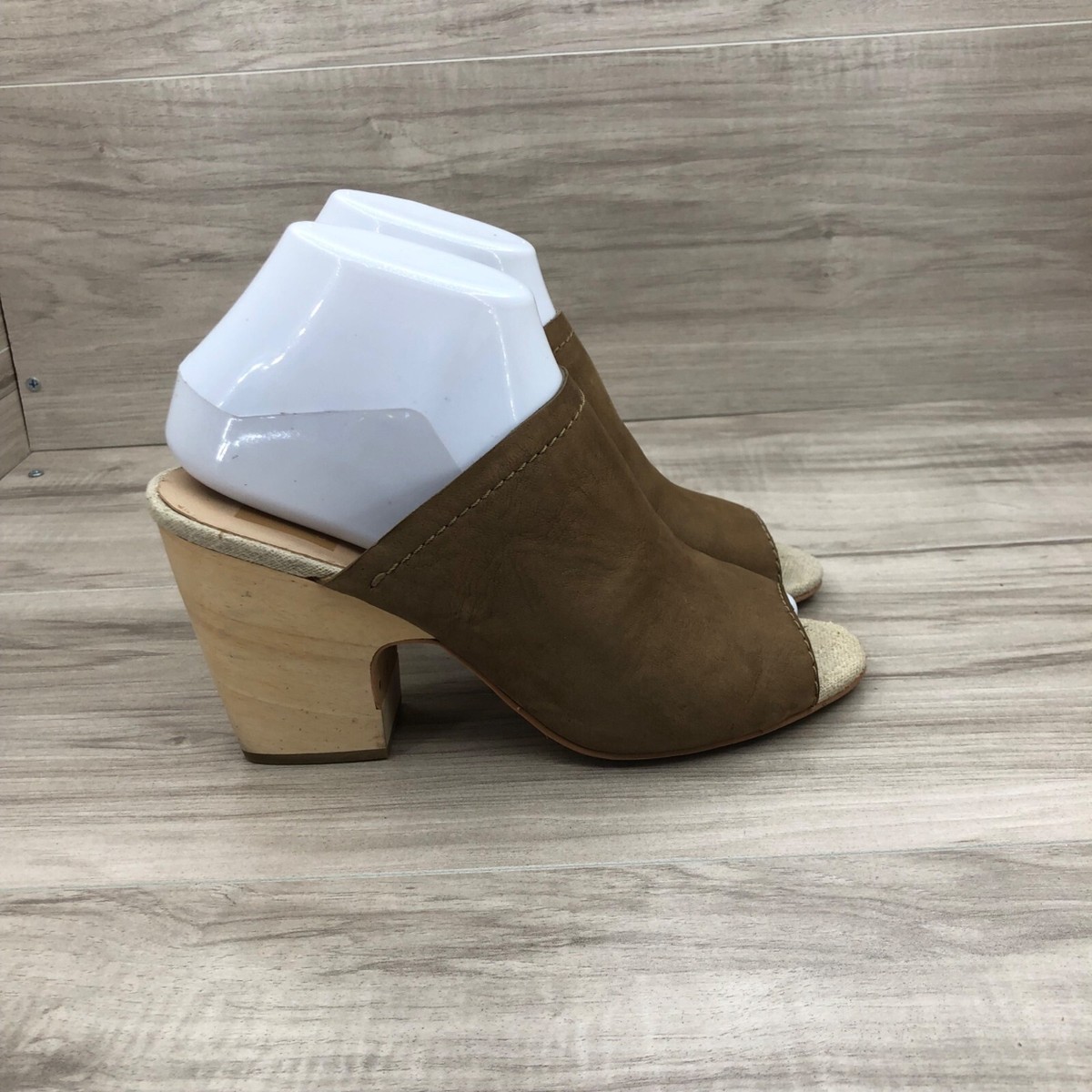 Dolce Vita Mule Booties Women's Brown Leather Slip On Open Toe