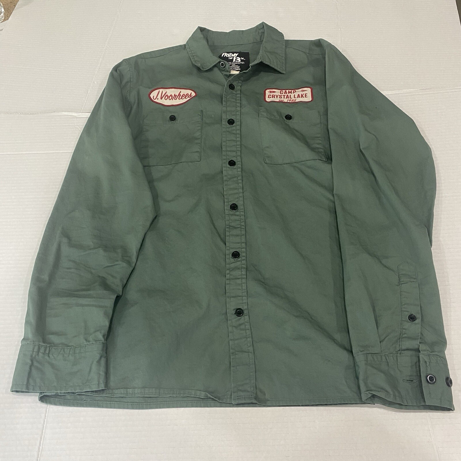 Friday the 13th Jason Voorhees Camp Crystal Lake Shirt Halloween Men's Medium