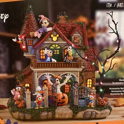 【Disney】ハロウィンハウス オブジェ ライト付 Disney Halloween Party House With Lights And Music Mickey Mouse