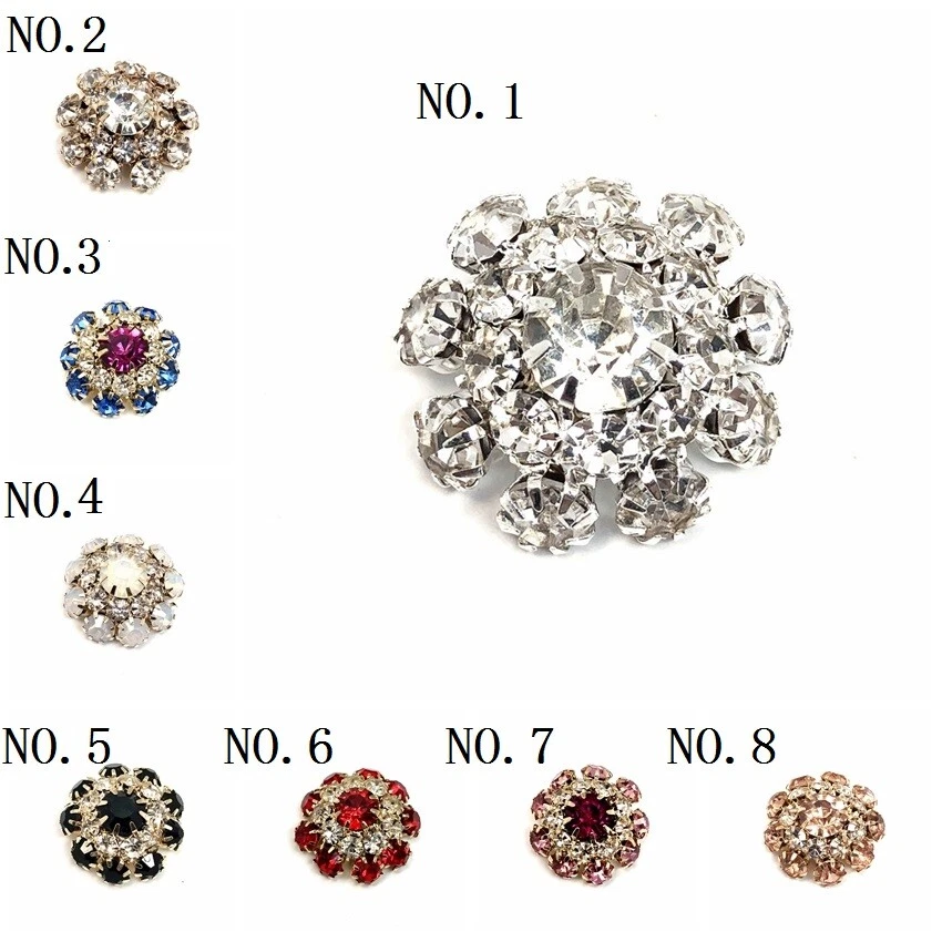 2x 21mm Damante Flower Buttons One Hole Shiny Crystal Sewing Crafts Fashion Chic - Image 3 of 4