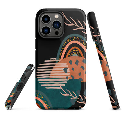 Boho rainbow design Tough iPhone case for iphone 14 pro, 13 pro, 13, 12, 13  mini