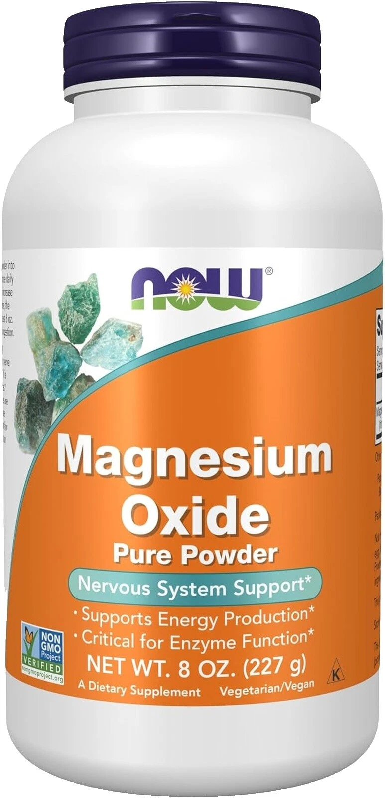 Polvo de magnesio NOW Foods vitaminas y minerales