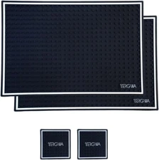 Bar Mat 18 x 12-inch - Pack of 2-1 cm Thick, Non-Slip Bar Mats for Countertop