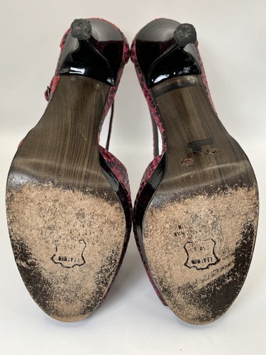 Stuart Weitzman Damenschuhe rot Schlangenlederimitat hochhackige Plateau 8 M (SW16)pmg - Bild 17 von 18