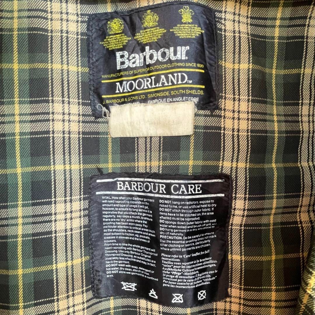 Barbour MOORLAND WAX Oiled Jacket Coat brown size C42 men Barbour MOORLAND WAX Oiled Jacket Coat brown size C42 men