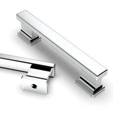 Kitchen Cabinet Handles 3.75" 96mm Polished Chrome Drawer Pulls 6 Pack