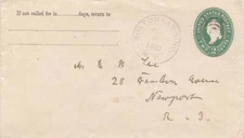 New York Bolton Landing 1893 serifed double ring, target  Postal Stationery Enve
