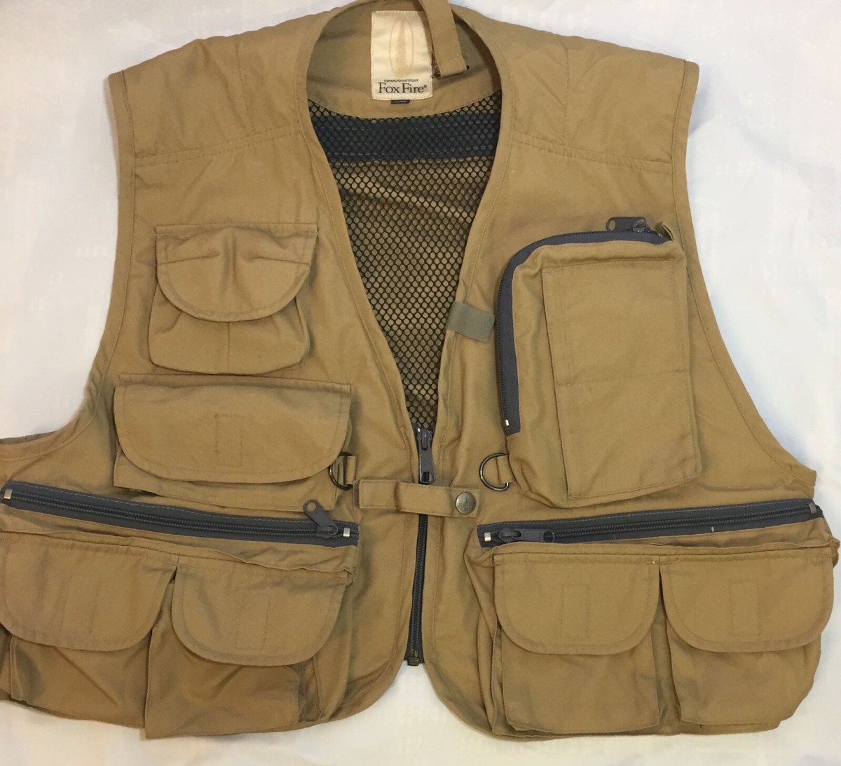 Fire Fox Fishing Hunting Safari Khaki Outdoors Vest Size Large | eBay