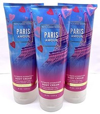   3 BATH  BODY WORKS PARIS AMOUR BODY CREAM 8 OZ  